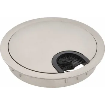 Nábytkové kování Kabelová průchodka d80mm kartáčovaný Nikl