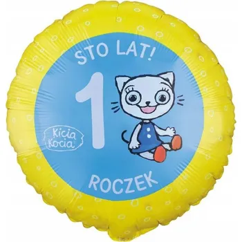 Balónek Id_5202 FÓLIOVÝ BALÓNEK KICIA KOCIA NUNUŚ PACEK - 1. ROCEK, 2. NAROZENINY, 3. NAROZENINY - KOČKA