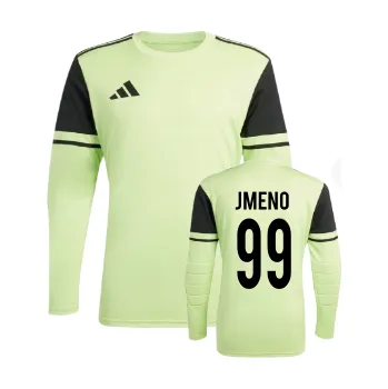 FOTBALOVÝ BRANKÁŘSKÝ DRES ADIDAS S VLASTNÍM POTISKÉM sv. Zelená velikost original: 147-152 cm.