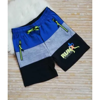 Chlapecké kraťasy CHLAPECKÉ KRAŤASY BAVLNĚNÉ RUN Barva: Tmavěmodrá/šedá, Velikost: 158