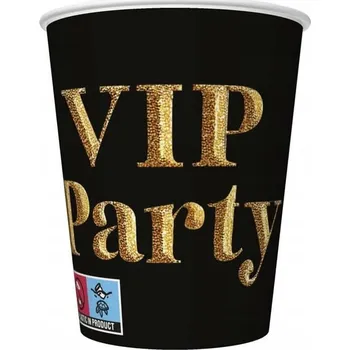 Party nádobí Papírové kelímky ''Gold VIP Party'' / 8 kusů
