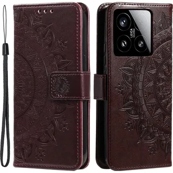 Pouzdro na mobilní telefon Mandala knížkové pouzdro na Xiaomi 15 - hnědé