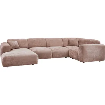 Pohovka WOOOD Rohová pohovka CLOUD pravá 345x198 cm růžová 375075-T