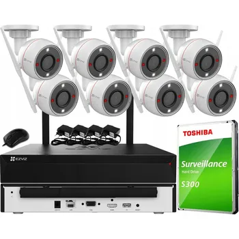 Bezpečnostní kamera Sada monitoringu 8x H3C 4 MPx WiFi IP 2K+ Audio Detekce Siréna EZVIZ