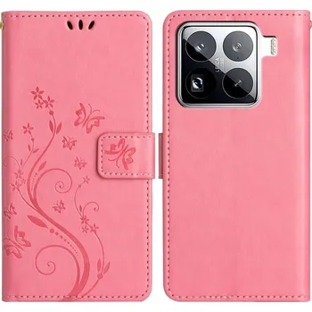 Pouzdro na mobilní telefon Flowers knížkové pouzdro na Xiaomi 15 Pro - růžové