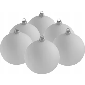 Vánoční dekorace Vánoční Baňky BÍLÉ Vánoční Skleněné 8 cm super zasněžené BÍLÉ MATNÉ extra efekt