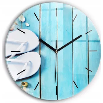 Hodiny Ozdobné nástěnné hodiny s krásnou grafikou Letní doplňky kulatý průměr 30 cm