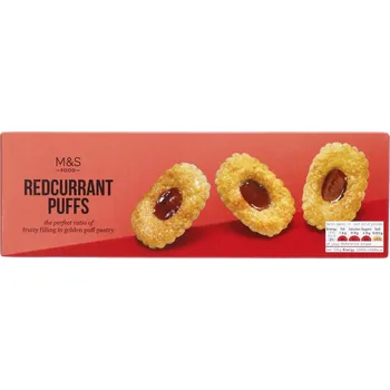 Marks & Spencer Sušenky z listového těsta s náplní s rybízovou příchutí