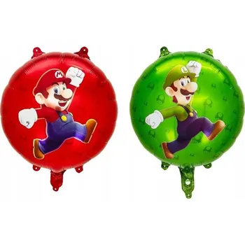 Balónek Fóliový balónek Mario & Luigi, oboustranný, 45 cm