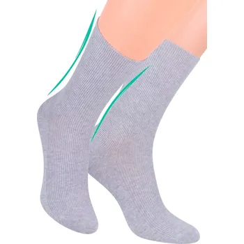 Pánská móda Pánské zdravotní ponožky žebrované STEVEN Barva/Velikost: světlý melír / 39/42