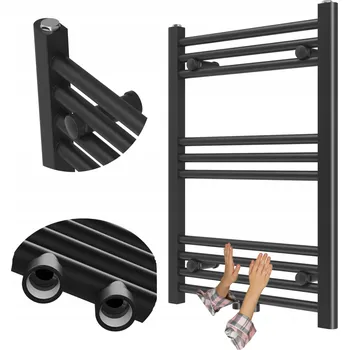 Radiátor KOUPELNOVÝ RADIÁTOR ŽEBŘÍKOVÝ MODERNÍ ČERNÝ 70x60 cm RAVEN