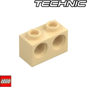 Stavebnice LEGO LEGO® Technic LEGO KOSTKA TECHNIC 1x2, II Pin / 32000 Barva: Béžová 32000