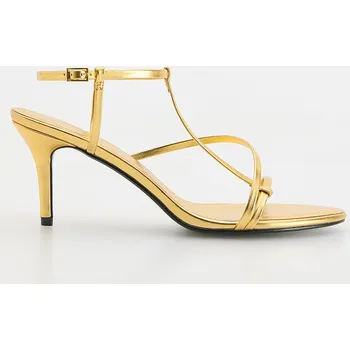 Dámská obuv Reserved - Páskové sandály bez podpatku - zlatý - 553CP-GLD - 553CP-GLD-39