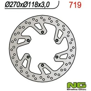 Brzda pro motocykl NG přední brzdový kotouč SUZUKI DRZ 400 E/S 00-09, RM 125/250 96-08, YAMAHA YZ/YZF/WR (270X118X3,0MM) (6X6,5MM)