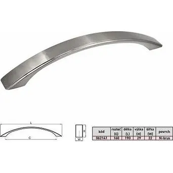 ANDREA 160mm úchytka Ni-broušený