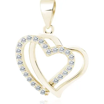 Přívěsek Pozlacený přívěsek SPOJENÁ SRDCE Ag 925/1000