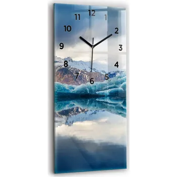 Hodiny Skleněné nástěnné hodiny Tiché ručičky Kuchyně Jezero Jökulsárlón Island