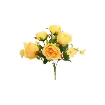 umělá květina Růže kytička x5, sv. broskvová JH007 sv. broskvová