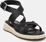 Kožené sandály Pepe Jeans KATE NATURE dámské, černá barva, na