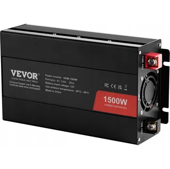 Měnič napětí VEVOR Sinusový Měnič Napětí 1500W 280x144x72MM Pro Domácí Spotřebiče