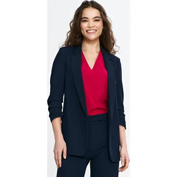 Dámské sako Sako se 3/4 rukávem se záhyby Z76 Barva: Tmavě Modrá, Velikost: L