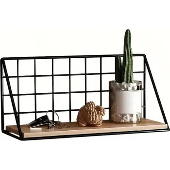 police Nástěnná police styl LOFT, velikost XXL 45 cm, kovová police do koupelny nebo pokoje