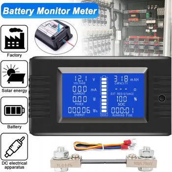 IP kamera LCD DC MĚŘIČ ELEKTRICKÝCH PARAMETRŮ AMPÉRMETR 100A