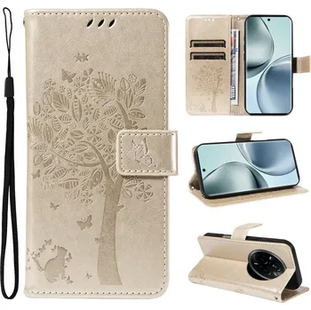 Pouzdro na mobilní telefon Trees knížkové pouzdro na Realme 14 Pro 5G - zlaté