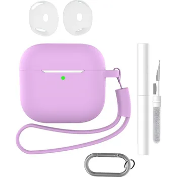 Příslušenství pro sluchátka Set silikonový obal na Apple AirPods 4 s čistící sadou - růžový