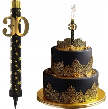 Party dekorace Fontána dortový ohňostroj na dort se svíčkou k 30. narozeninám