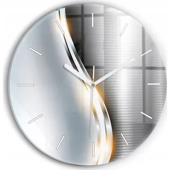 Hodiny Ozdobné nástěnné hodiny s krásnou grafikou Kovová abstrakce kulatý průměr 30 cm