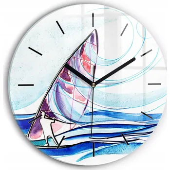 Hodiny Nástěnné hodiny Wallfluente fialové 30 cm