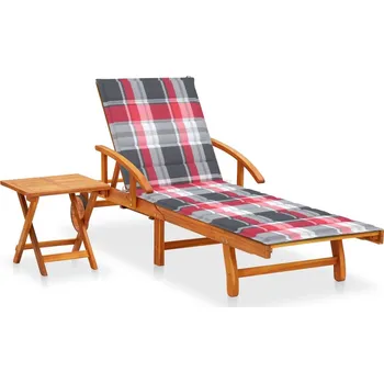 Zahradní lehátko Zahradní lehátko se stolkem a poduškou masivní akáciové dřevo Hnědá3061630