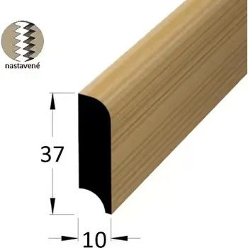 soklová lišta NOVÁK Podlahová - soklová lišta 37x10 dub surový cinkovaný, 2,4m 482