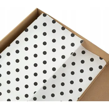 Balící papír Hedvábný papír dárkový balicí papír Black Dots 50x70cm 10 Kusů