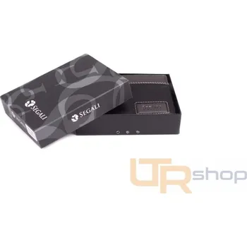Peněženka SG-7493 pánská kožená peněženka Segali - Black-Grey