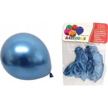 Balónek Latexové balónky metalické MODRÉ sada 10 ks průměr cca 25 cm