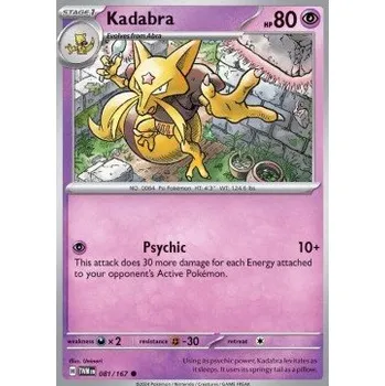 Volný čas Pokémon TWM 081/167 Kadabra - Twilight Masquerade Stav: Near Mint, Verze: REVERSE HOLO