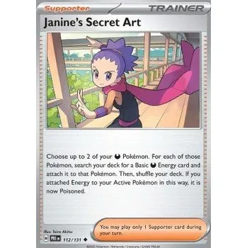 Volný čas Pokémon PRE 112/131 Janine's Secret Art - Prismatic Evolutions Stav: Near Mint, Verze: NORMAL