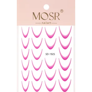 Mosr Samolepky na nehty Francie s ombré 23 ks tmavá růžová SD-1925