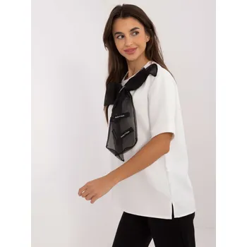 Dámská košile Halenka LK BZ 509621 3.54 bílo-černá L/XL