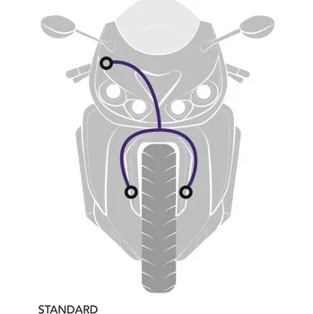 STANDARD Hadice přední brzdy sada Venhill POWERHOSEPLUS YAM-8006F (3 hadice v sadě) Průhledné hadice, chromové koncovky YAM-8006F