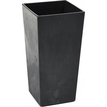 Květináč Plastový květináč Finezia eco beton efekt 300x300 mm, černý beton
