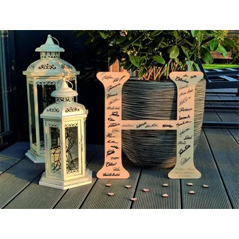 Svatební dekorace Dřevěné písmeno na podpisy - D-decor