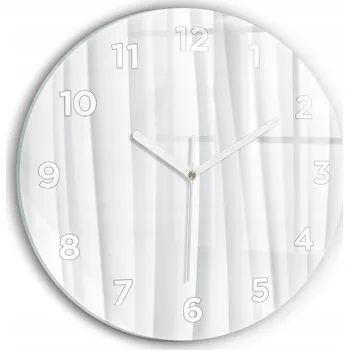 Hodiny Moderní skleněné foto hodiny na zeď tichý mechanismus Vlny textura průměr 30 cm