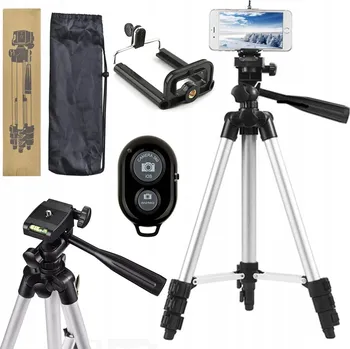 Stativ Stabilní stativ na telefon, fotoaparát, kameru, smartphone + dálkové ovládání, výška 103 cm