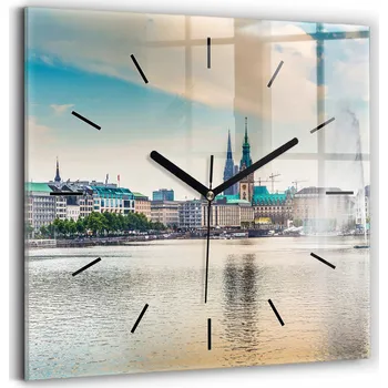 Hodiny Nástěnné hodiny Wallfluent modré 30 cm