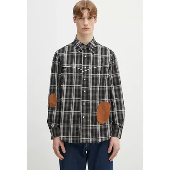 Pánská košile Košile Andersson Bell Noah Patch Check, M, černá, 99X