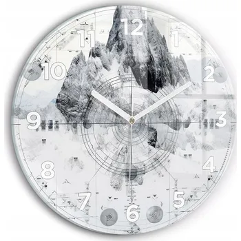 Hodiny Nástěnné hodiny kulatý dekorativní klasické kuchyňské Kreslené hory průměr 30 cm