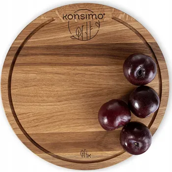 Kuchyňské prkénko Dubové prkénko na krájení 32 cm kulaté KONSIMO LESTE, olejované dubové dřevo